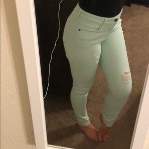 Mint green jeans